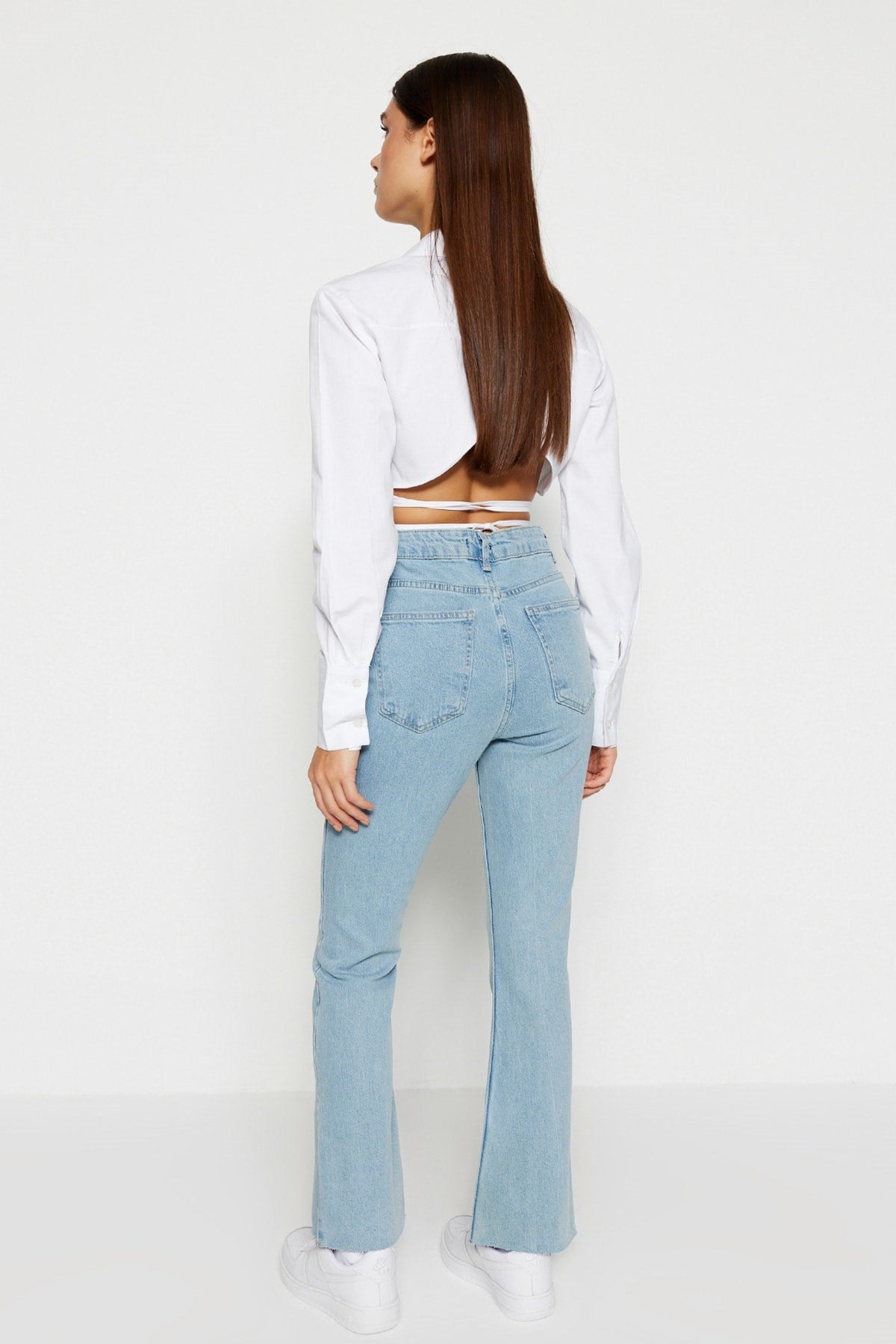 Anthracite High Waist Crop Flare Jeans Twoaw21je0159