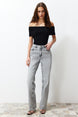 Grey Low Waist Wide Leg Jeans Twoss24je00033