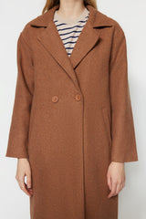 Brown One-button Lined Coat Tctaw23kb00012