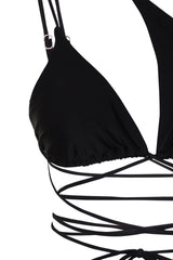 Black One Shoulder Cut Out/regular Bikini Set With Window Tbess24bt00007