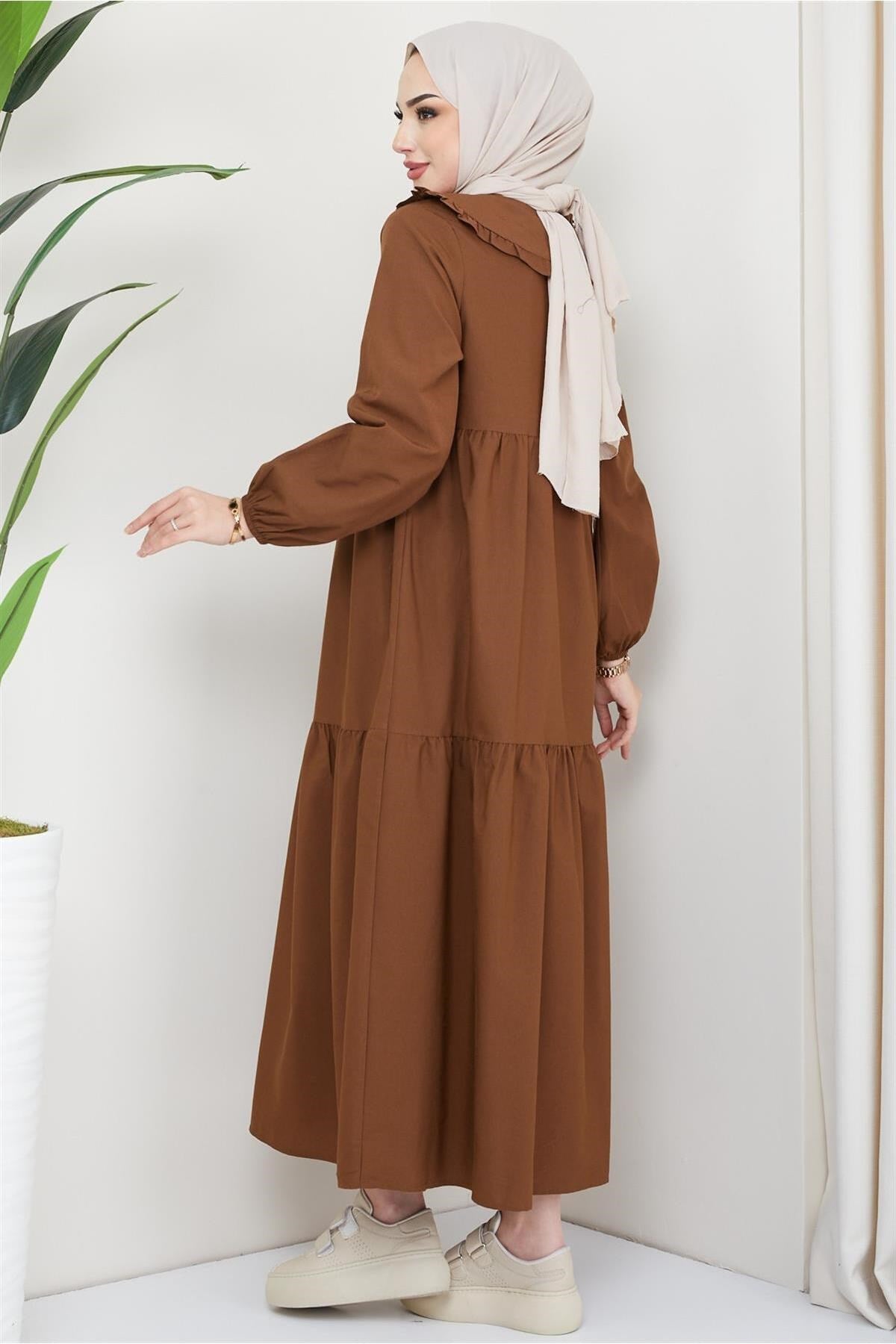 Baby Collar Burkini Dress Brown 2080