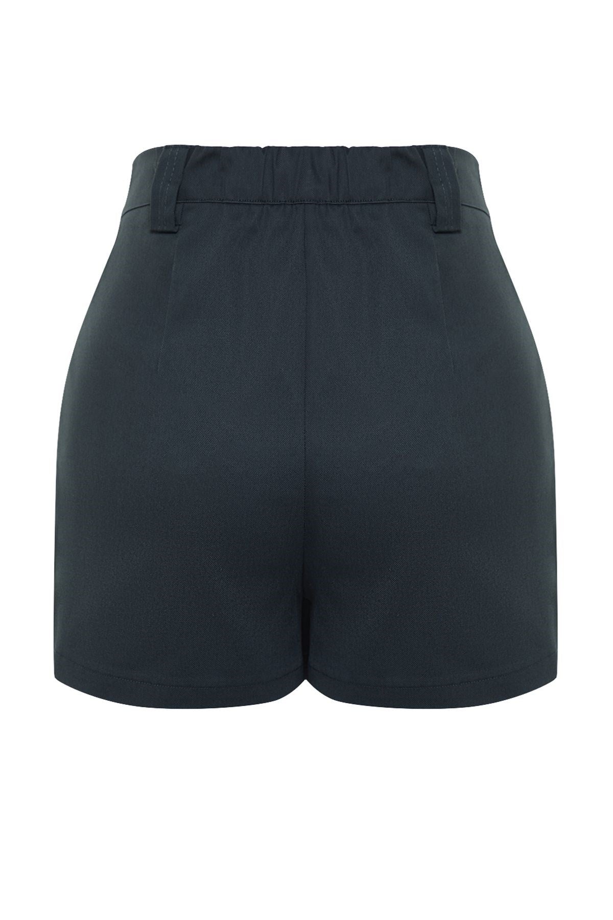 Navy Blue Pocket Detailed Woven Shorts Skirt Twoss23sr00320