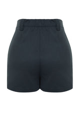 Navy Blue Pocket Detailed Woven Shorts Skirt Twoss23sr00320