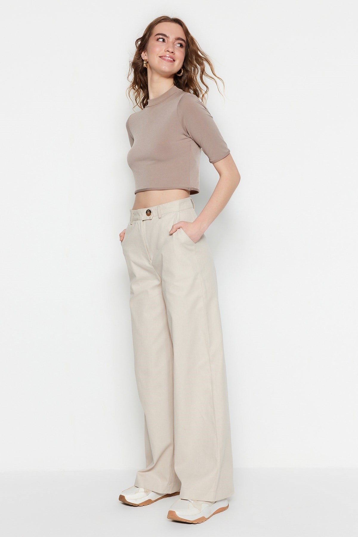 Stone Wide Leg/wide Leg Woven Pants Twoss23pl00142