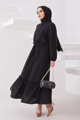 Meyra Button Ayrobin Dress - Black Ms00mc99300