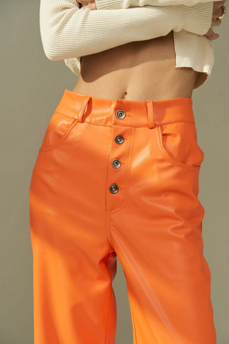 Scott Orange Leather Pants 2293