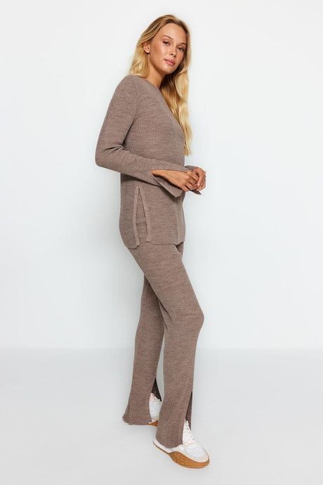 Mink Slit Knitwear Bottom-top Suit Twoaw24au00101