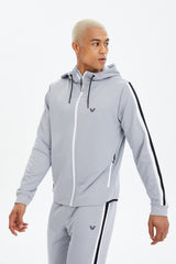 Men's Oil Hooded Pocket Zipper Solid Color Sport&casual Tracksuit Top Tracksuit 0755 Tb23ml01s0755-1