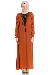 Embroidery Embroidered Cinnamon Burkini Dress 746-1 T18elb3m746-1