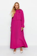 Pink Collar Drawstring Detailed Woven Dress Tctss23eb00283