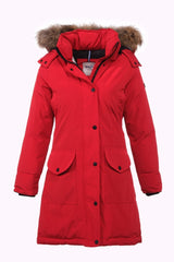 Women's Long Removable Fur Hooded Padded Windproof Water Repellent Inflatable Coat 8645 Gfx8645