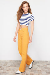 Orange High Waist Straight Jeans Twoss24je00230