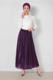 Women's Black (black-purple) Silvery Pleated Skirt 6360 20yetktr6360