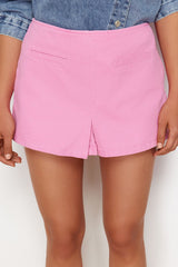 Pink Pocket Detailed High Waist Denim Shorts Twoss24sr00115