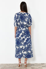 Blue Floral Woven Dress Twoss24el01028