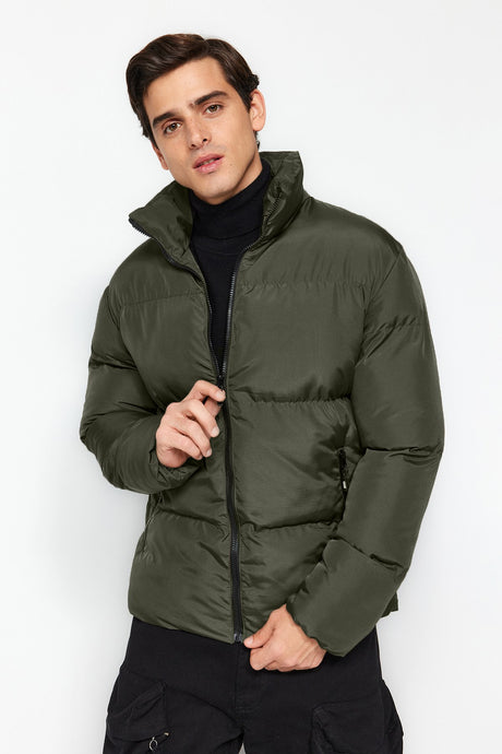 Khaki Men Regular Fit Standard Mould Inflatable Coats Tmnaw24mo00035