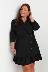 Black Woven Jacket Dress Tbbaw23ah00042