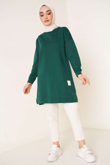 Women's Seasonal Loose Crew Neck Long Burkini Tunic Long Sport Model Seasonal Tunic B102