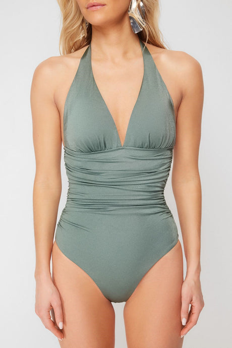 Mint V Neck Booster Regular Swimsuit Tbess24ma00073