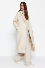 Brown One-button Lined Coat Tctaw23kb00012