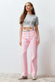 Red High Waist Wide Leg Jeans Twoss24je00228