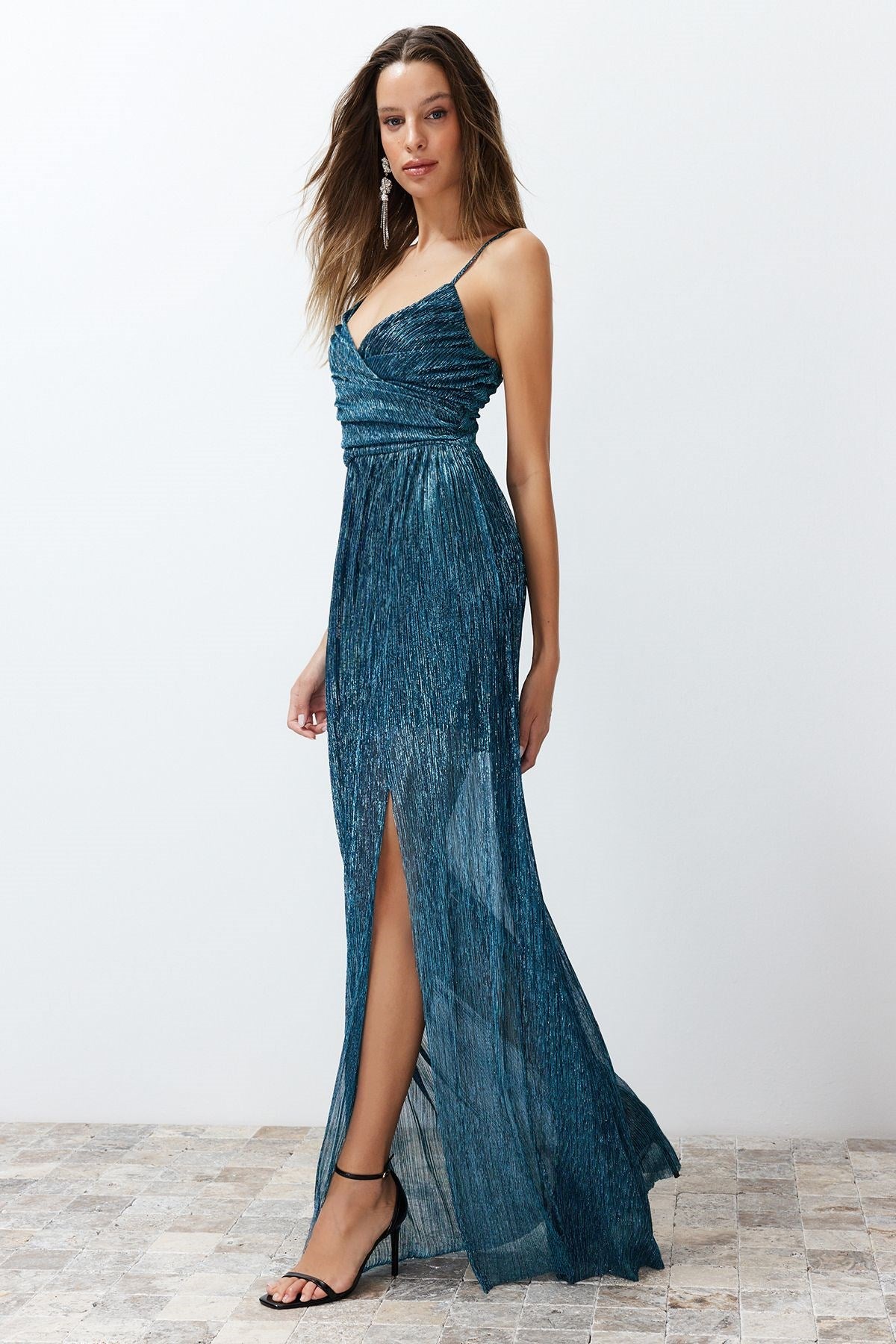 Oil Glitter Long Night Evening Dress Tprss24ae00100