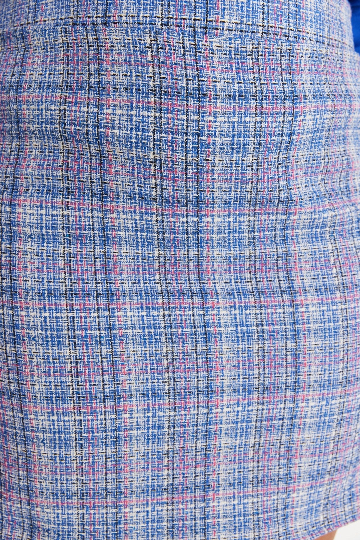 Multicolor Plaid Chenille Woven Skirt Tbbaw23az00019