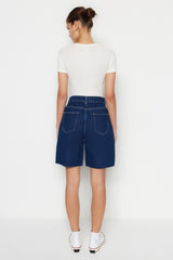 Dark Blue Denim Shorts & Bermuda Twoss23sr00094