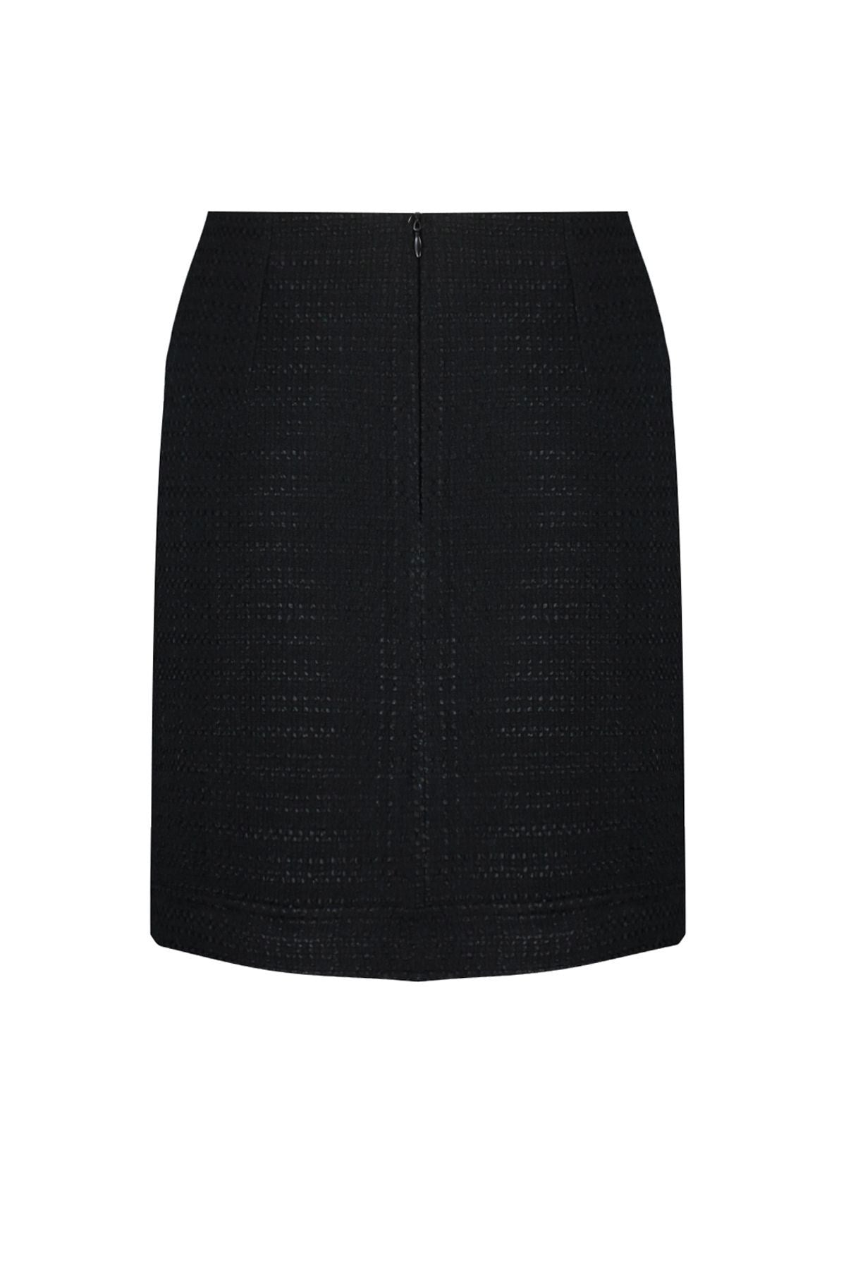 Black Basic Tweed Fabric Mini Woven Skirt Twoaw24et00273