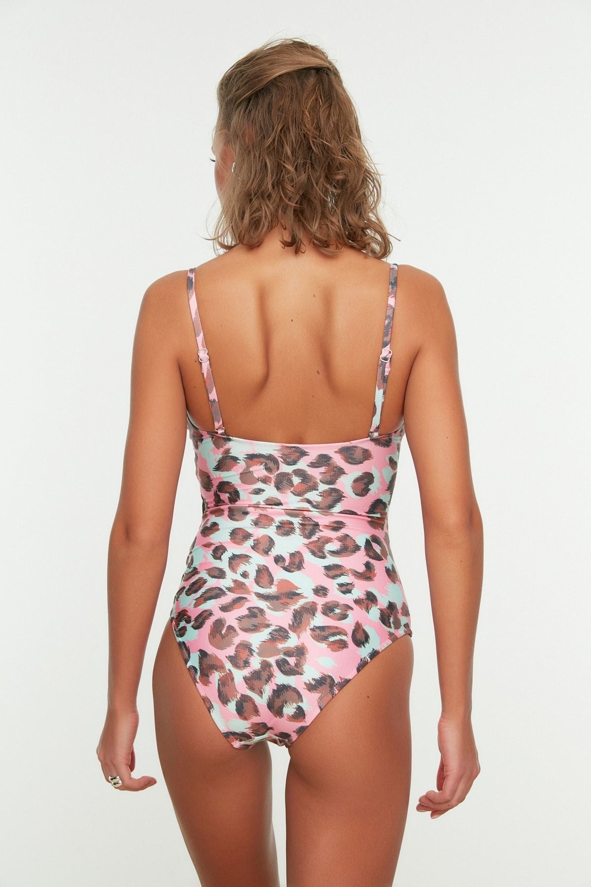 Animal Print Double Breasted Tie Hipster Swimsuit Tbess21ma0040