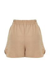 Elastic Waist Shorts With Mink Pockets Twoss24sr00039