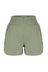 Khaki Waist Pocket Detailed Parachute Fabric Sport Shorts Thmss24sr00003