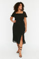 Black Woven Slit Dress Tbbss22ah0012