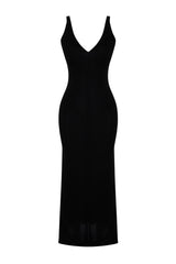 Navy Blue Maxi Knitwear Basic Dress Twoss20el1574