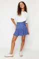 Black Viscose Polka Dot Pattern Woven Shorts Skirt Twoss24sr00010