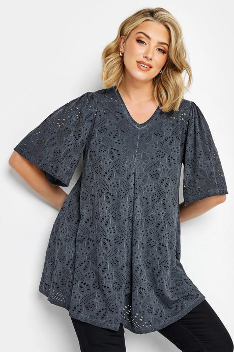 Plus Size Lace Detailed V-neck Blouse 302488 Byk-23y-302489