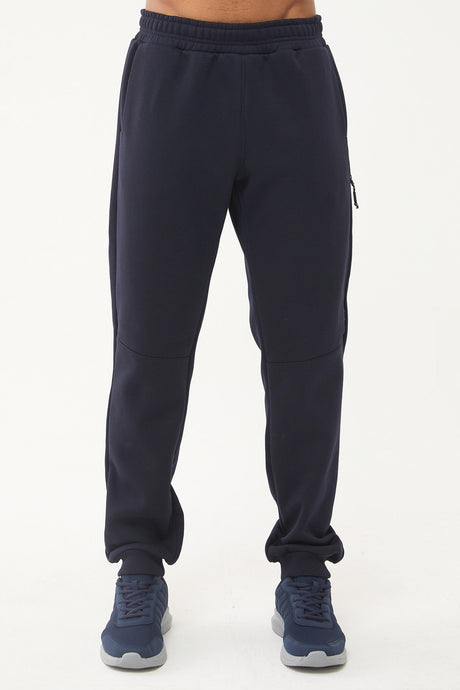 Men's Navy Blue Ribbon Leg 3 Thread Charcoal Winter Pocket Tracksuit Pants 1662 Tb23ml05w1662-1