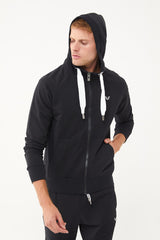 Men's Navy Organic Cotton Pocket Zipper Hooded Casual And Sports Tracksuit Top 0802 Tb23my06s0802-1