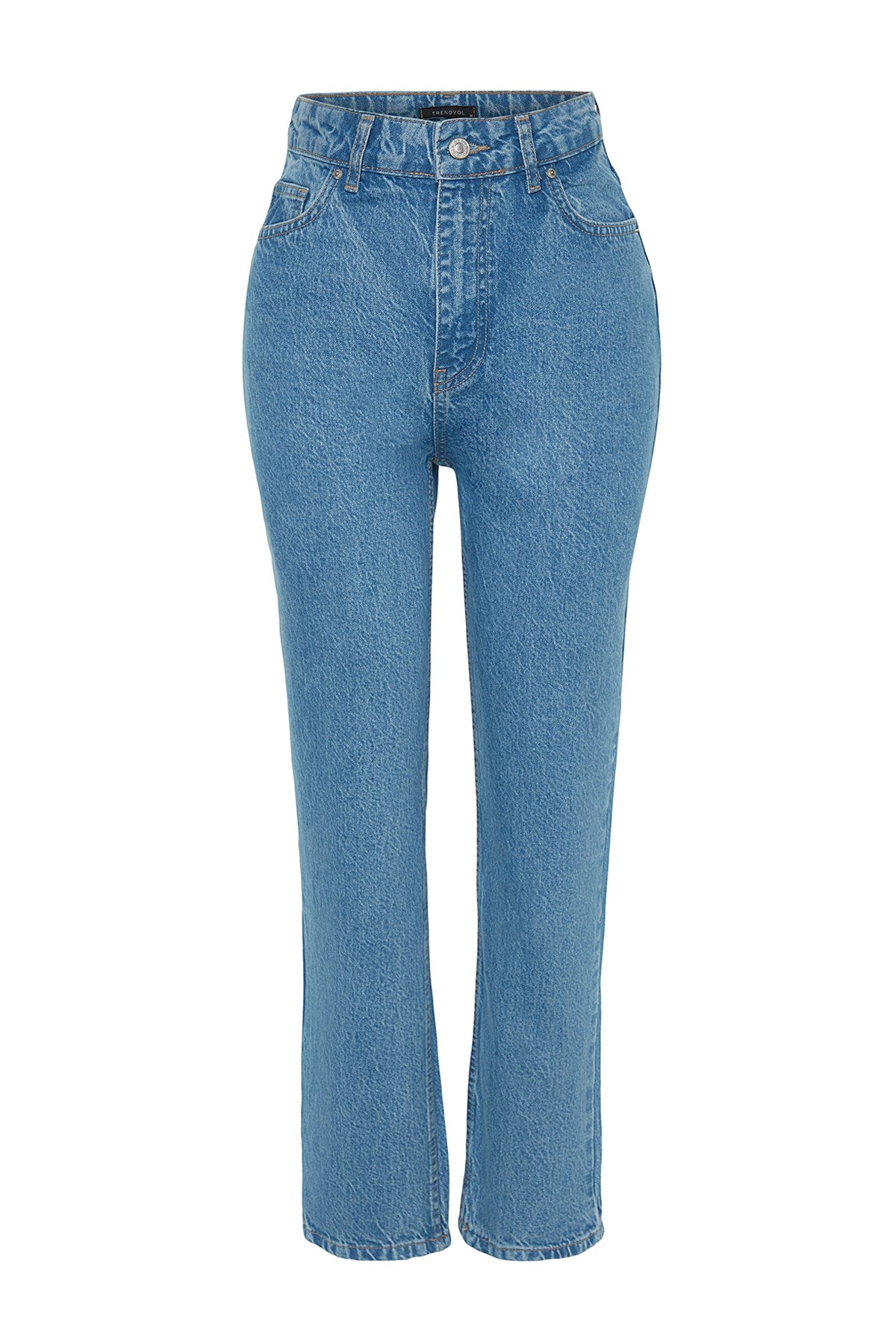 Blue High Waist Straight Jeans Twoaw24je00061