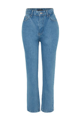 Blue High Waist Straight Jeans Twoaw24je00061