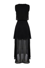 Black Chiffon Elegant Evening Dress Tprss24ae00057