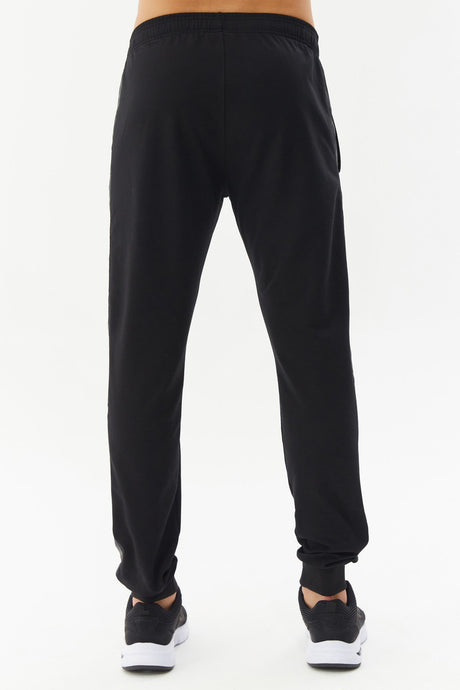 Men's Black Woven Pocket Striped Solid Color Casual And Sports Sweatpants 0308 Tb22ml05s0308-1