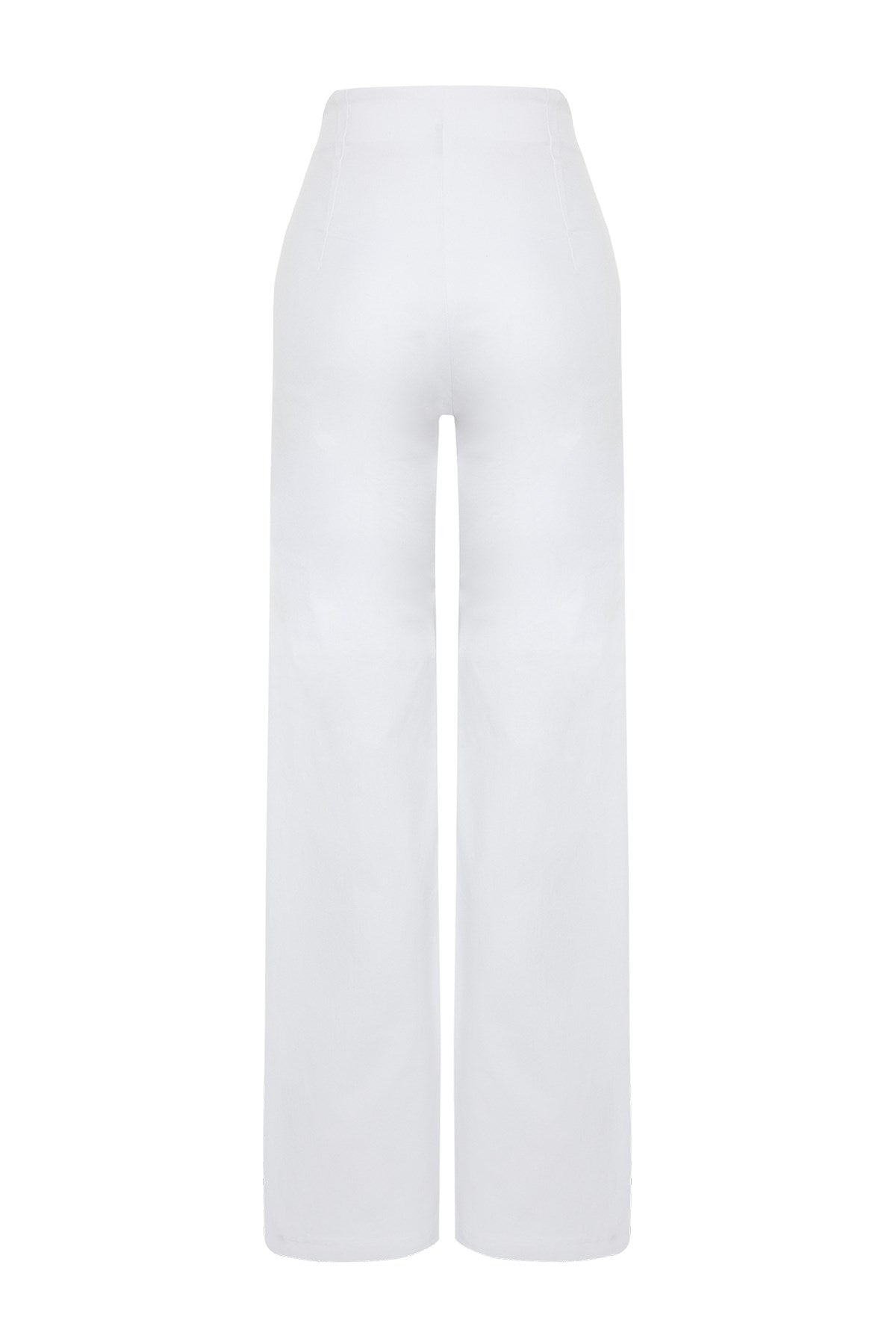 Limited Edition Ecru Ribbed Woven Pants Twoss24pl00103