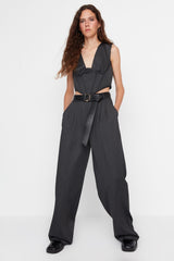 Anthracite Loose Leg Woven Pants Tpraw23pl00016