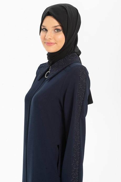 Black Abacus With Marshmallow Embroidered Collar 3456 T22fr3m3456