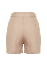 Camel Pocket Detailed Woven Linen Look Shorts Twoss24sr00018