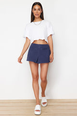 Pink Pocket Detailed High Waist Denim Shorts Twoss24sr00115