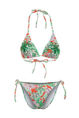 Floral Print Triangle Embroidered Regular Bikini Set Tbess24bt00120