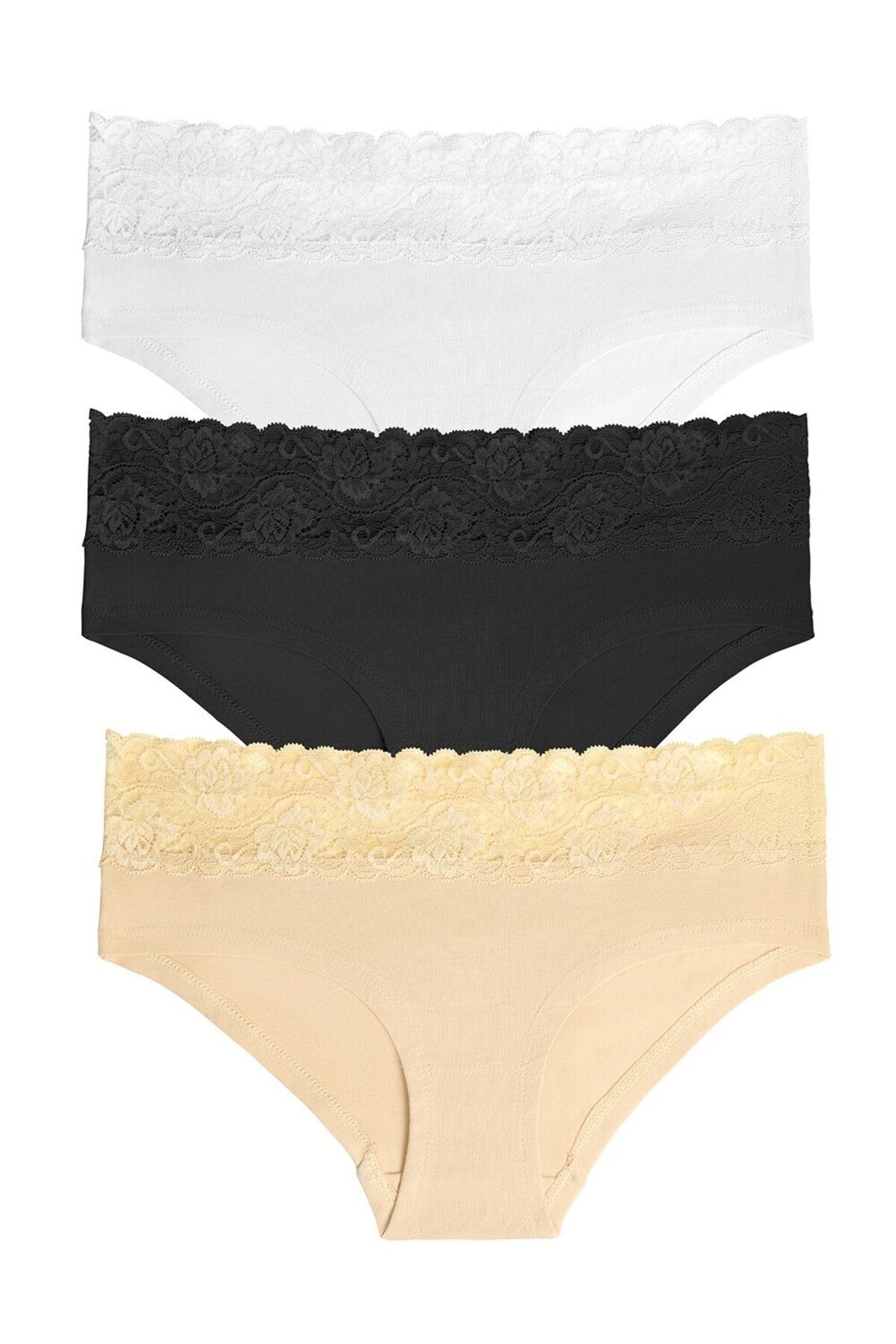 3 Pack Cotton Lace Hipster Panties St0044603