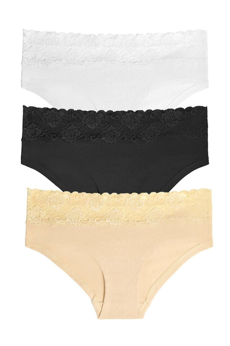 3 Pack Cotton Lace Hipster Panties St0044603